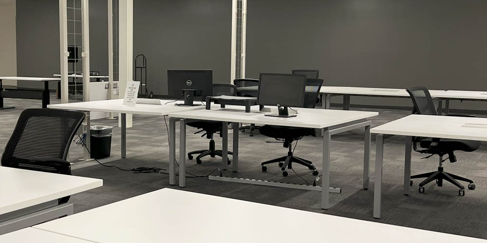 hot-desking can be used in a coworking environment