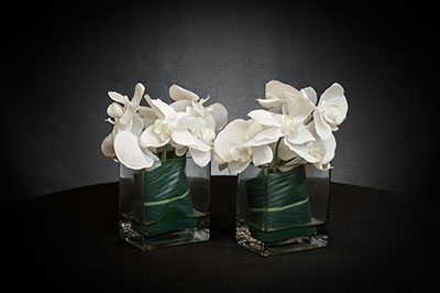 Orchid Glass Centerpieces